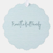 Joy, Love and Peace Blauwe geruite kerstbomen Ornament Kaart (Achterkant)