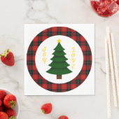 Joy-Love-Custom Plaid Christmas Tree Servet (Insitu)