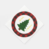Joy-Love-Custom Plaid Christmas Tree Servet (Hoek)