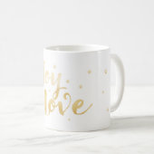 Joy & Love | Elegant handschrift Holiday Stars Koffiemok (Voorkant rechts)