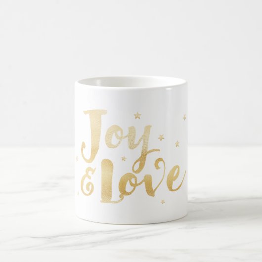 Joy & Love | Elegant handschrift Holiday Stars Koffiemok (Center)