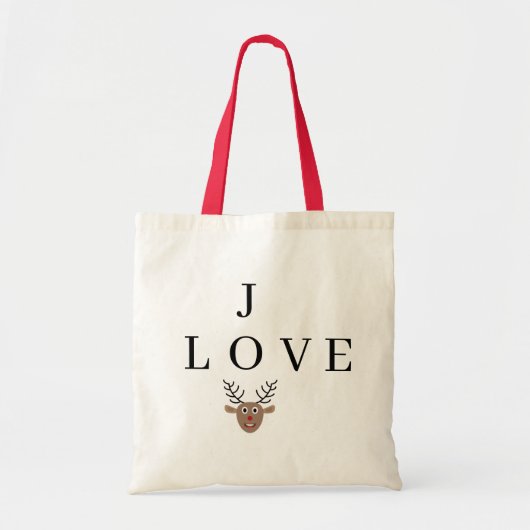 Joy Love Festive kerstreindeur Crossword Tote Bag (Voorkant)