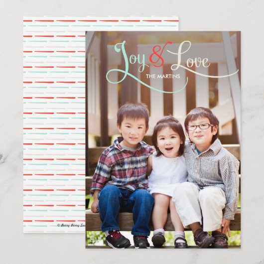 Joy & Love Holiday-fotokaarten Feestdagenkaart (Voorkant / Achterkant)