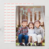 Joy & Love Holiday Photo Cards Feestdagenkaart (Voorkant / Achterkant)