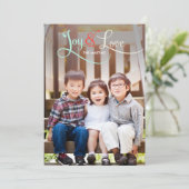 Joy & Love Holiday Photo Cards Feestdagenkaart (Staand voorkant)
