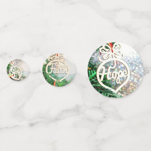 Joy Love Hope Peace Faith Confetti (Achterkanten)