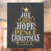 Joy Love Hope Peace Kerstmis Raamsticker (Vel 2)