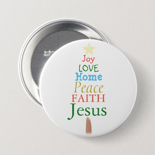 Joy, Love, Jesus, kerstboom Button (Voorkant /achterkant)