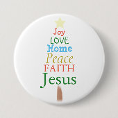 Joy, Love, Jesus, kerstboom Button (Voorkant)