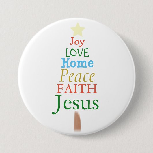 Joy, Love, Jesus, kerstboom Button (Voorkant)