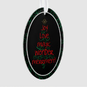 Joy · Love · Magic · Wonder · Merriment Ornament (voorkant)