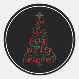 Joy · Love · Magic · Wonder · Merriment Ronde Sticker