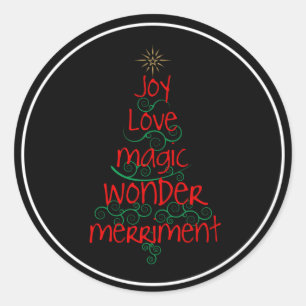 Joy · Love · Magic · Wonder · Merriment Ronde Sticker