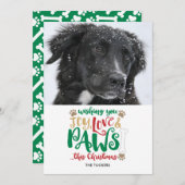 Joy Love Paws Dog kerstfoto Feestdagenkaart (Voorkant / Achterkant)