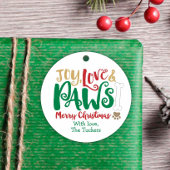 Joy Love PAWS Dog Kerstmis afdrukken Bedankjes Labels