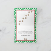 Joy Love Paws Dog Merry Kerstroet en Groen Feestdagen Kaart (Binnen)