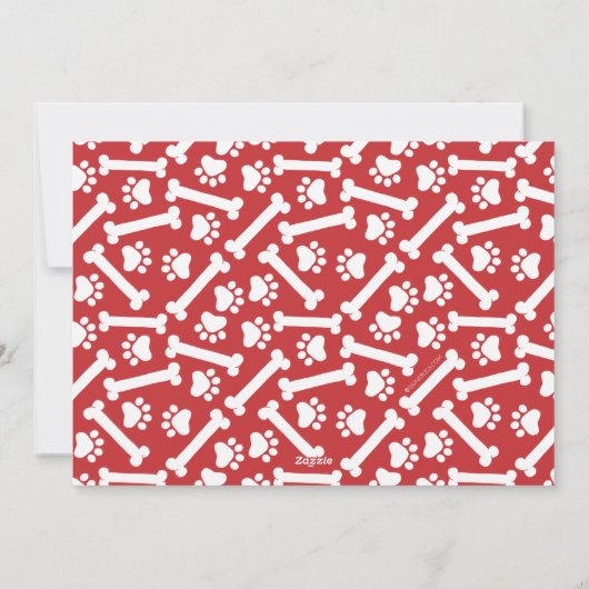 Joy Love Paws Dog Season Greetings Red 2-Foto Feestdagenkaart (Achterkant)