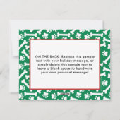 Joy Love Paws Peace Dog schildert afdrukken rood e Feestdagenkaart (Achterkant)