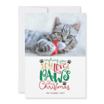 Joy Love Paws Pet Cat kerstfoto