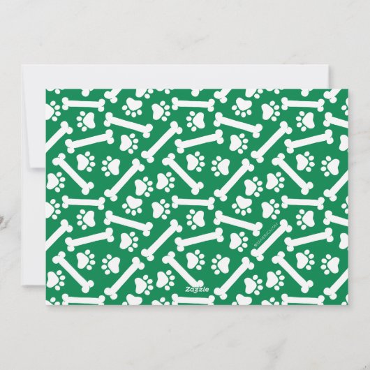 Joy Love Paws Prettige feestdagen Dog Red Green 3- Feestdagenkaart (Achterkant)