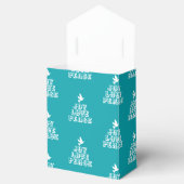 Joy love peace aqua white kersttree gunnen box bedankdoosjes (Geopend)