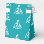 Joy love peace aqua white kersttree gunnen box bedankdoosjes (Achterkant)