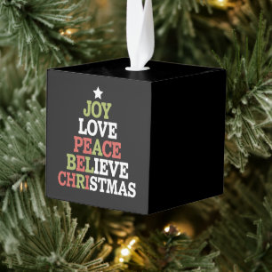 Joy Love Peace Believe Christmas Tree Family Decoratie