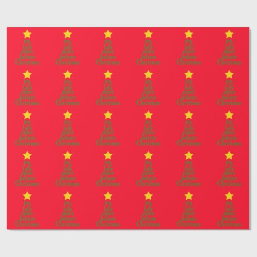 Joy, Love, Peace, Believe, Kerstmis Cadeaupapier (Vlak)