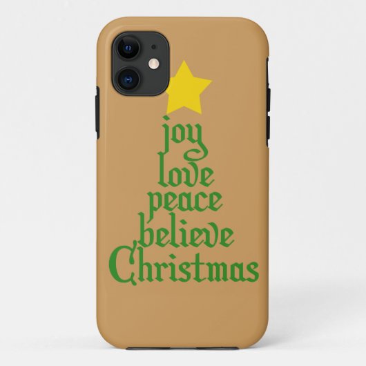 Joy, Love, Peace, Believe, Kerstmis Case-Mate iPhone Case (Achterkant)