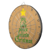 Joy, Love, Peace, Believe, Kerstmis Dartbord (Voorkant Rechts)