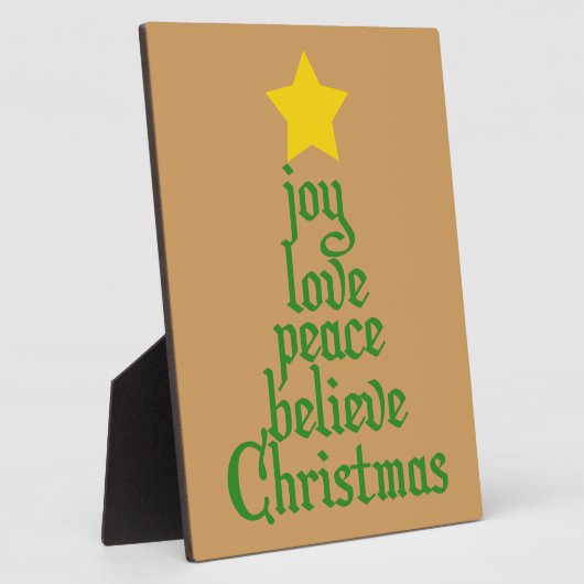 Joy, Love, Peace, Believe, Kerstmis Fotoplaat (Zijkant)