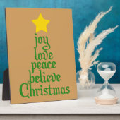 Joy, Love, Peace, Believe, Kerstmis Fotoplaat (Zijkant)