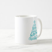 Joy Love Peace Believe Kerstmis Mok (Voorkant rechts)