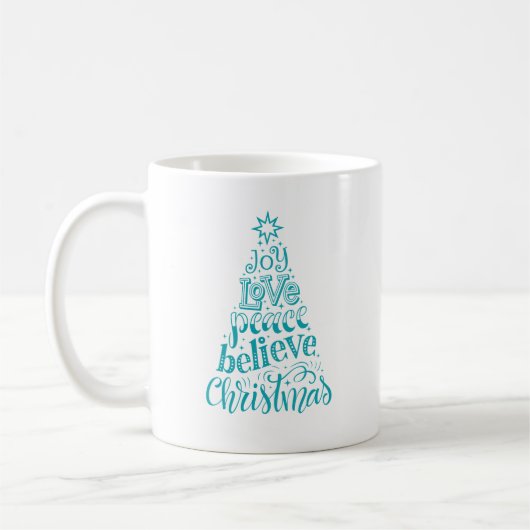 Joy Love Peace Believe Kerstmis Mok (Links)