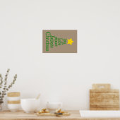 Joy, Love, Peace, Believe, Kerstmis Poster (Keuken)