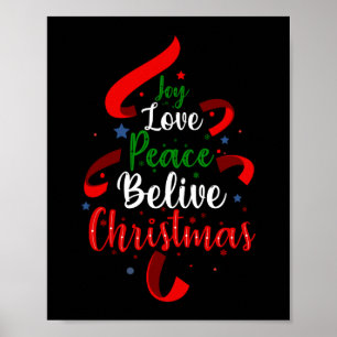 Joy Love Peace Belive Kerstmis Poster