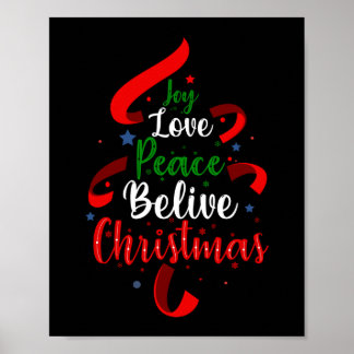 Joy Love Peace Belive Kerstmis Poster