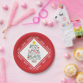 Joy Love Peace Christelijk kerstfeest Papieren Bordje (Feest)