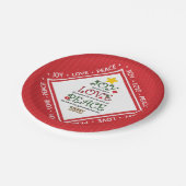 Joy Love Peace Christelijk kerstfeest Papieren Bordje (Gekanteld)