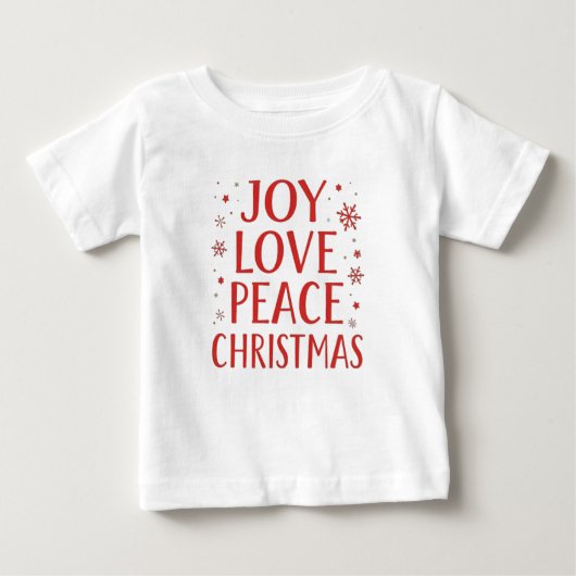 Joy Love Peace Christmas Festive Typography Hoodie (Voorkant)