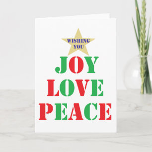 Joy, Love, Peace Feestdagen Kaart