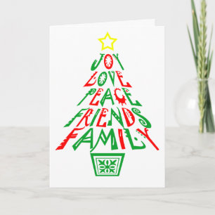 Joy Love Peace Friends Family Kerstfeestdag Feestdagen Kaart