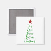 Joy Love Peace Geloof Kerstboom Met Rood Magneet (Voorkant / Achterkant)