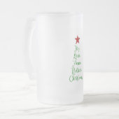 Joy Love Peace Geloof Kerstboom Met Rood Matglas Bierpul (Voorkant links)