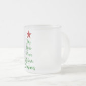Joy Love Peace Geloof Kerstboom Met Rood Matglas Koffiemok (Voorkant rechts)