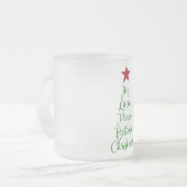 Joy Love Peace Geloof Kerstboom Met Rood Matglas Koffiemok (Voorkant links)