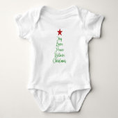 Joy Love Peace Geloof Kerstboom Met Rood Romper (Voorkant)