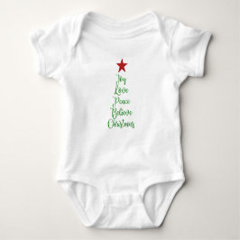 Joy Love Peace Geloof Kerstboom Met Rood Romper