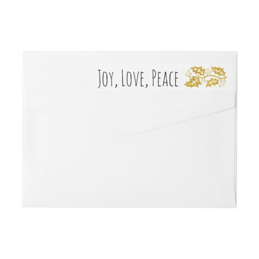 Joy, Love, Peace gold glitter holly berry trendy (Achterkant)