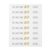 Joy, Love, Peace gold glitter holly berry trendy (Vel)